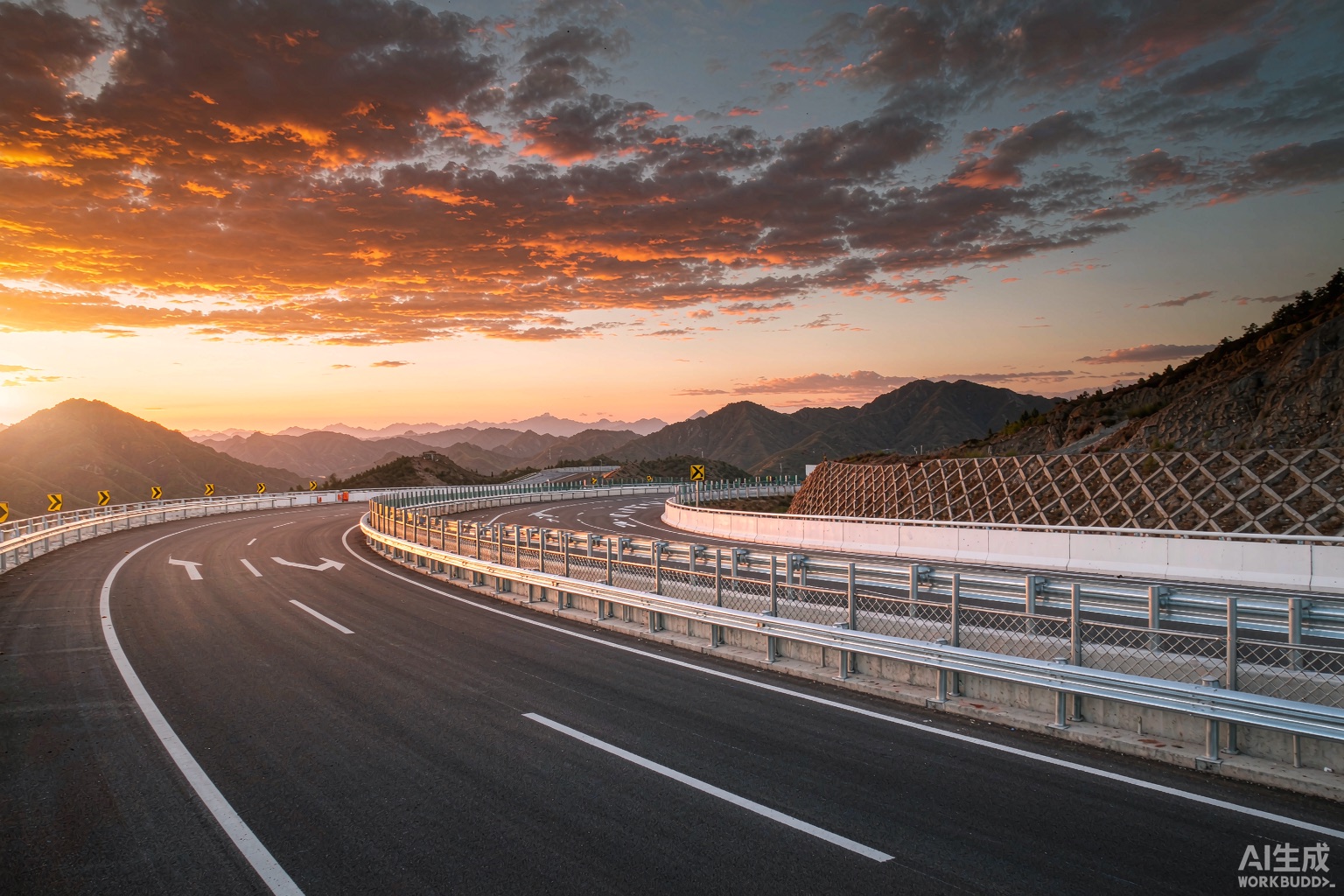 高速公路波形梁护栏实景