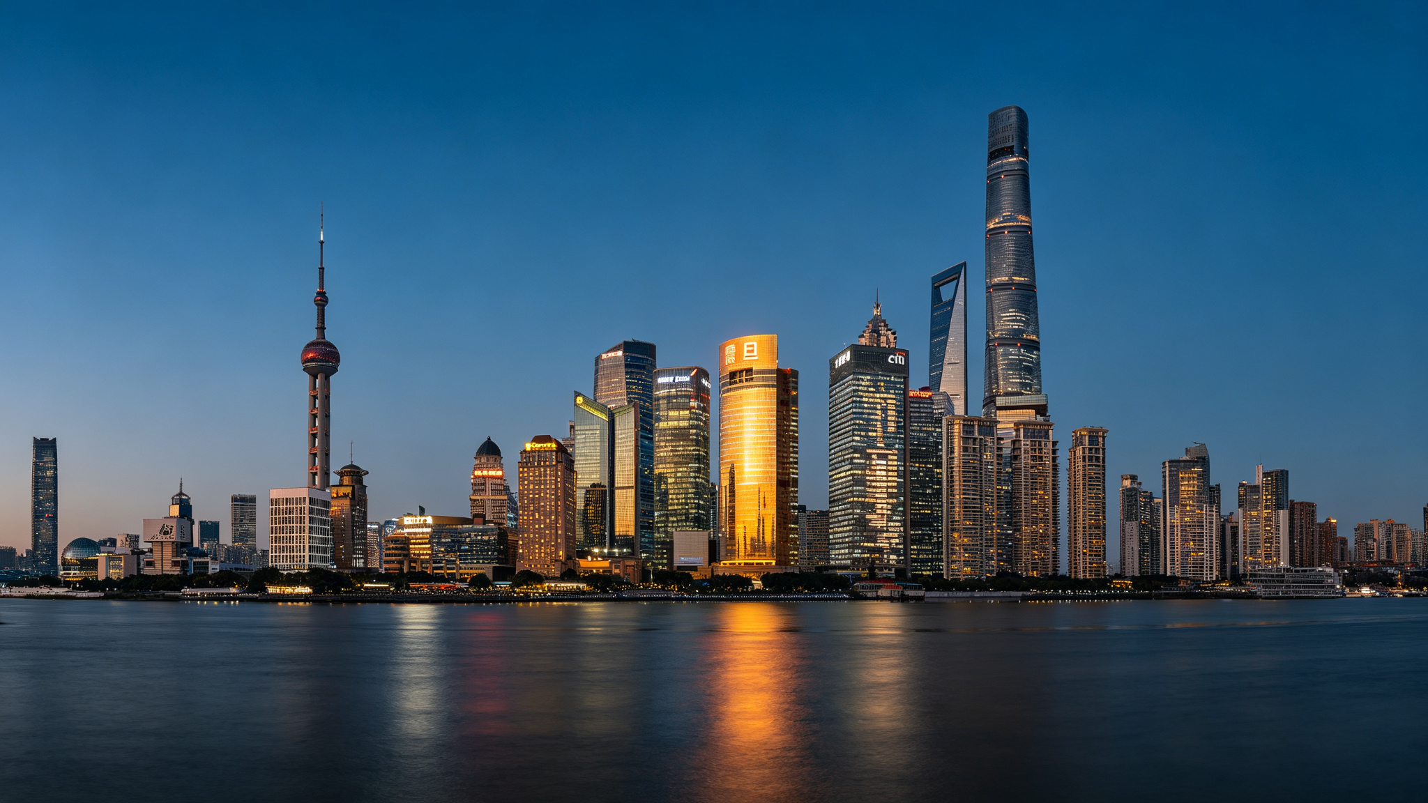上海陆家嘴金融中心天际线