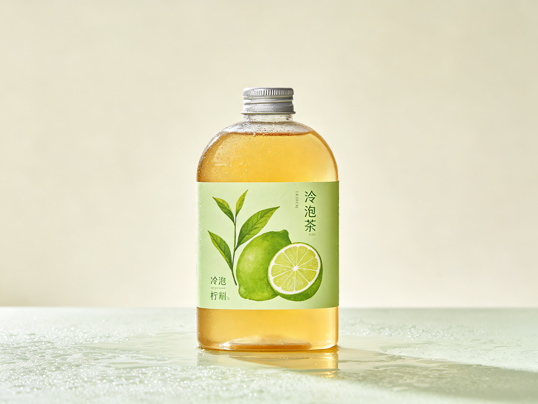 青屿茶饮冷泡茶瓶身标签