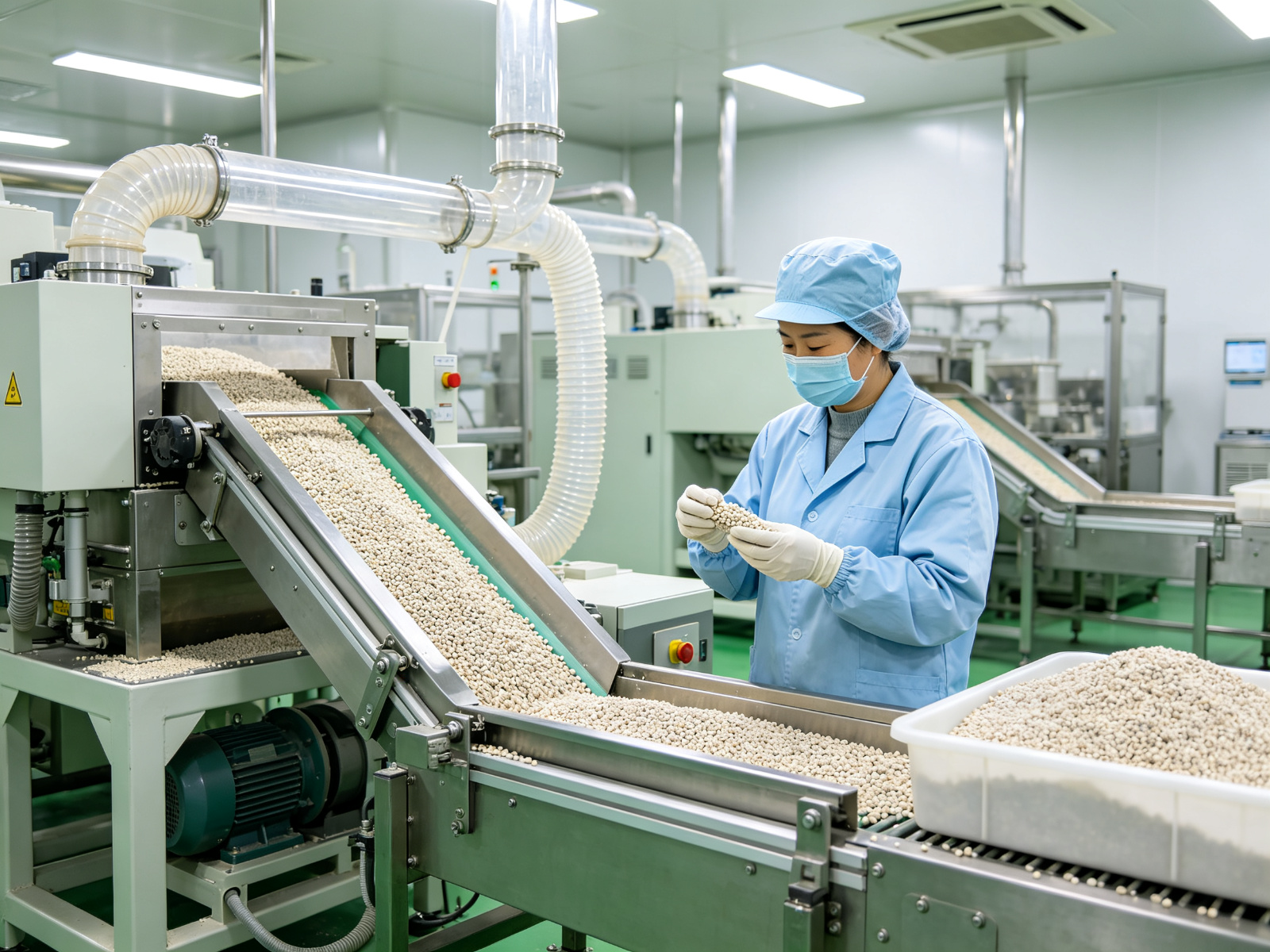 喵净自动化猫砂生产车间